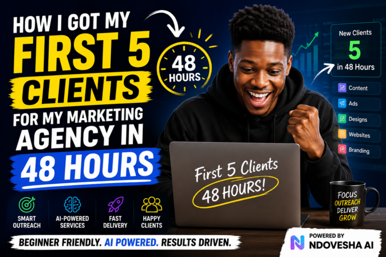 How I got my first 5 clients for my AI marketing agency in 48 hours using outreach and Ndovesha AI
